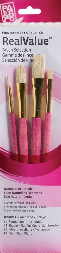 Princeton Real Value Natural - Bristle Short Handle Brush Set (Set of 4 Brushes) - 2