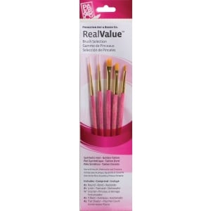 Princeton Real Value Synthetic - Golden Taklon Short Handle Brush Set (Set of 5 Brushes) - 3
