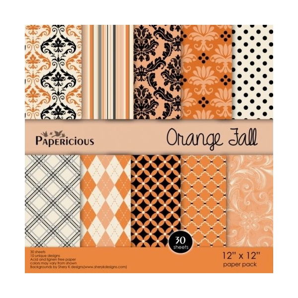 Papericious - Orange Fall (12 by 12 paper)