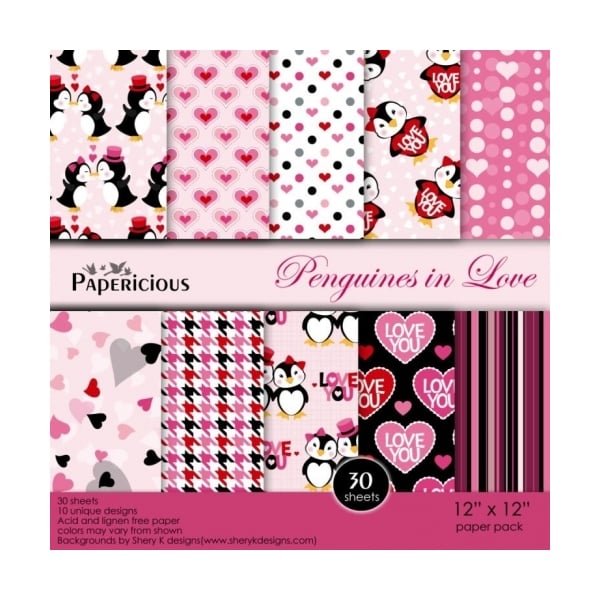 Papericious - Penguines in Love (12 by 12 paper)