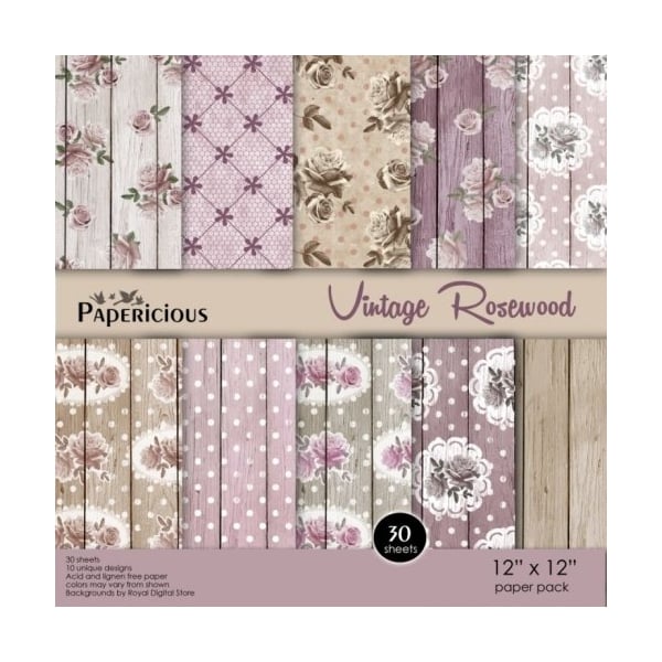 Papericious (Premium Collection) - Vintage Rosewood (12 by 12 paper)