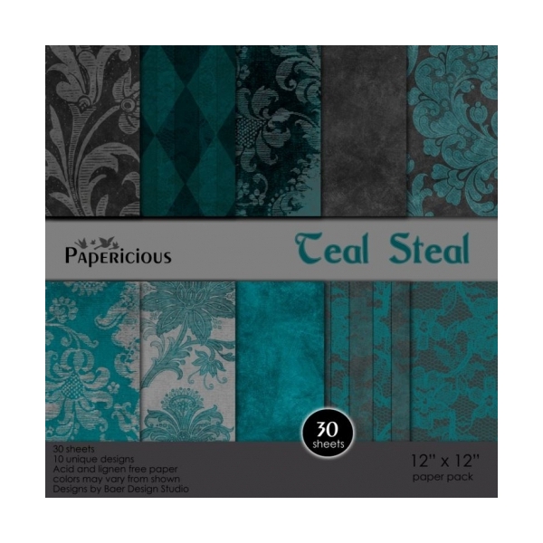 Papericious - Teal Steal (12 by 12 paper)