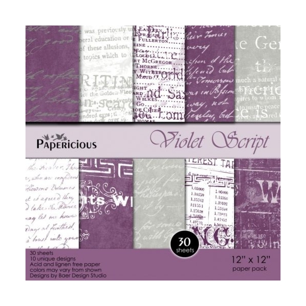 Papericious - Violet Script (12 by 12 paper)