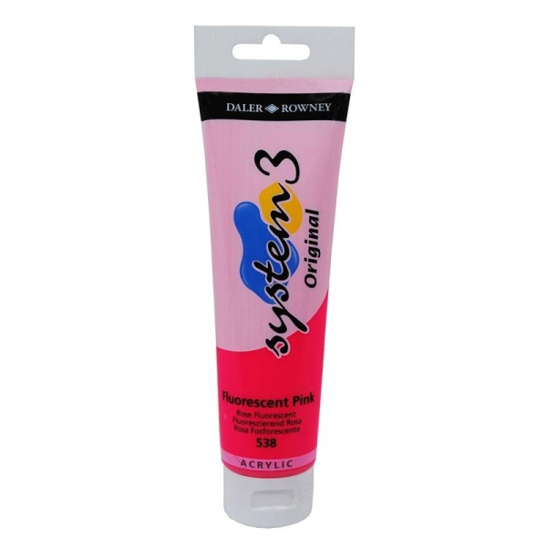 Daler Rowney System 3 Original Acrylic 150 ml - Fluorescent Pink