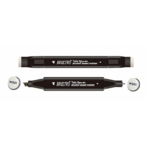 Brustro Twin Tip Alcohol Based Marker - Warm Grey 1