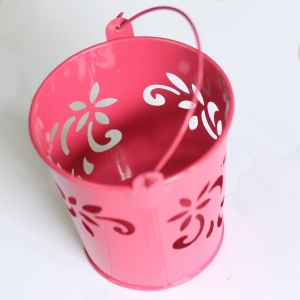 Mini Carved Bucket (4 by 3 inch) - Dark Pink