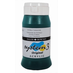 Daler Rowney System 3 Original Acrylic 500ML - Phthalo Turquoise