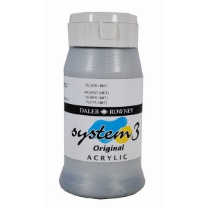 Daler Rowney System 3 Original Acrylic 500ML - Silver Imit