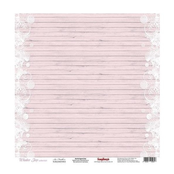 ScrapBerrys 12x12 Patterned Paper - Winter Joy - Ice Feathers (Set of 10 sheets)