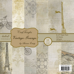 CrafTangles Scrapbook Paper Pack - Vintage Grunge (8"x8")