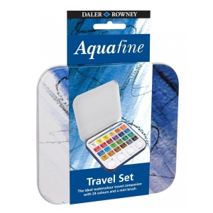 Daler Rowney Aquafine Watercolour Travel Set - 24 Colors