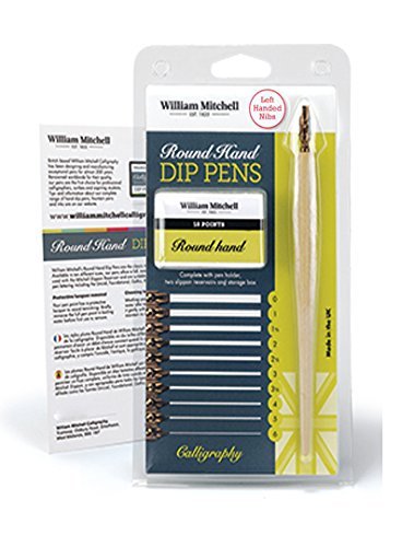 William Mitchell Calligraphy Round Left Hand Dip Pens Set