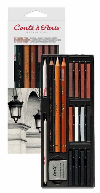 Conte A Paris Studio Sketching Set of 18 - Blister Pack