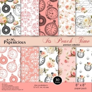 Papericious Premium Collection - Its Peach TIme (8 by 8 patterned paper)