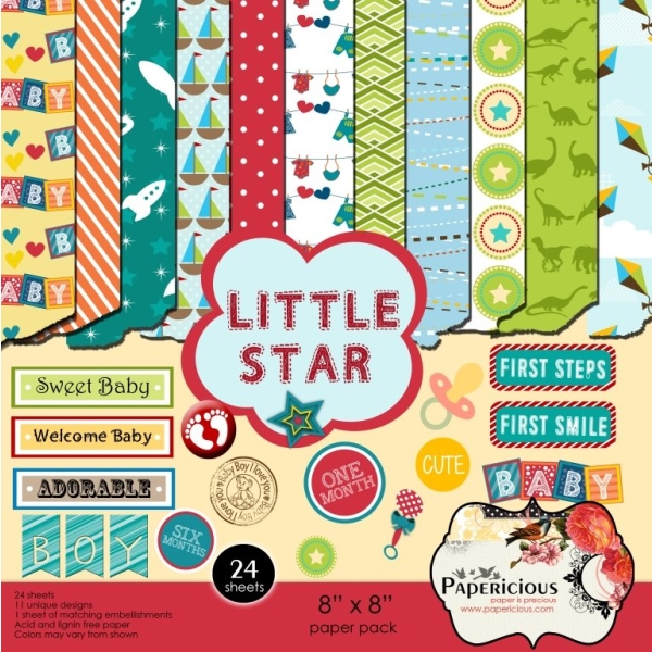 Papericious - Little Star (8 by 8 patterned paper)