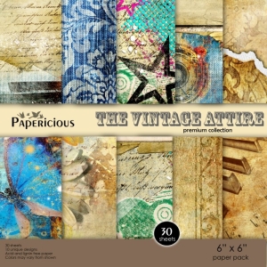 Papericious Premium Collection - The Vintage Attire (6 by 6 patterned paper)