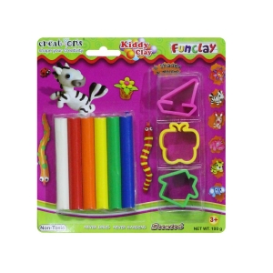 Kiddy FunClay (Pack of 6 Colours WIth Moulds)