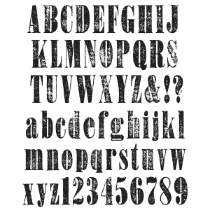 Tim Holtz Stampers Anonymous Cling Rubber Stamps - Worn Text