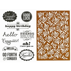 Hampton Art Stamp and Stencil Set - Everyday Sayings
