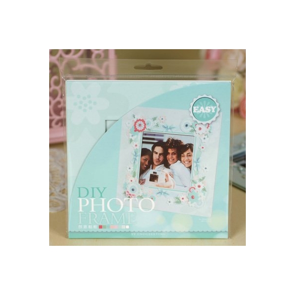 DIY Photo Frame Kit by EnoGreeting - Floral Blue
