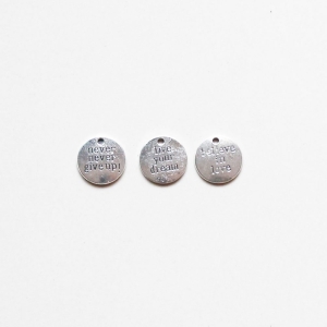 Life Quotes Metal Charms (Set of 3 pcs)