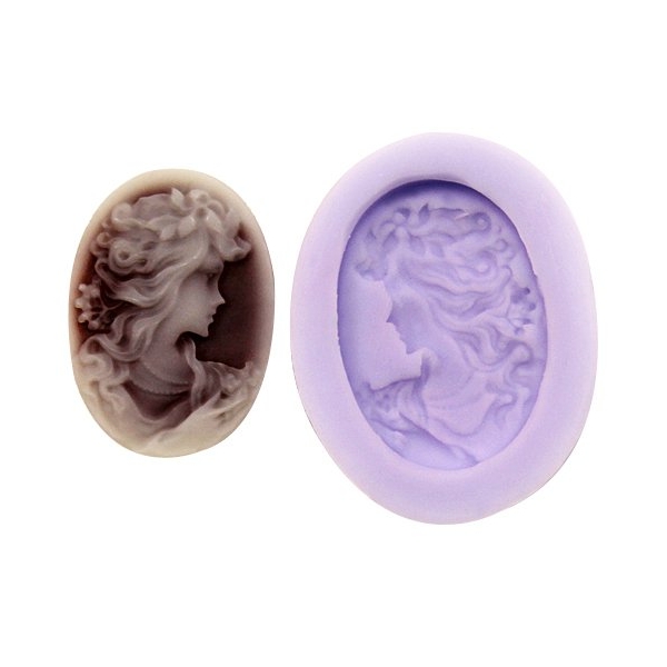 Mini Lady Cameo Silicone Clay Mould