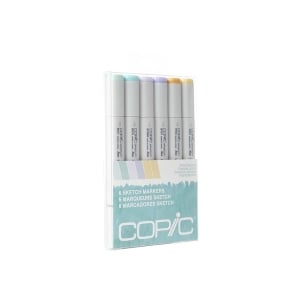 Copic 6pc Sketch Markers Set - Pale Pastels