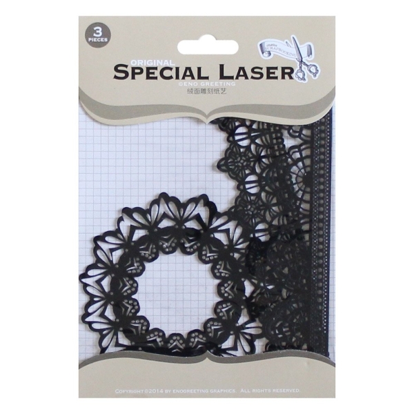 Original Special Laser Cuts by EnoGreeting (Set of 3 pcs) - Doilies and Laces