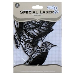 Original Special Laser Cuts by EnoGreeting (Set of 3 pcs) - Exotic Birds