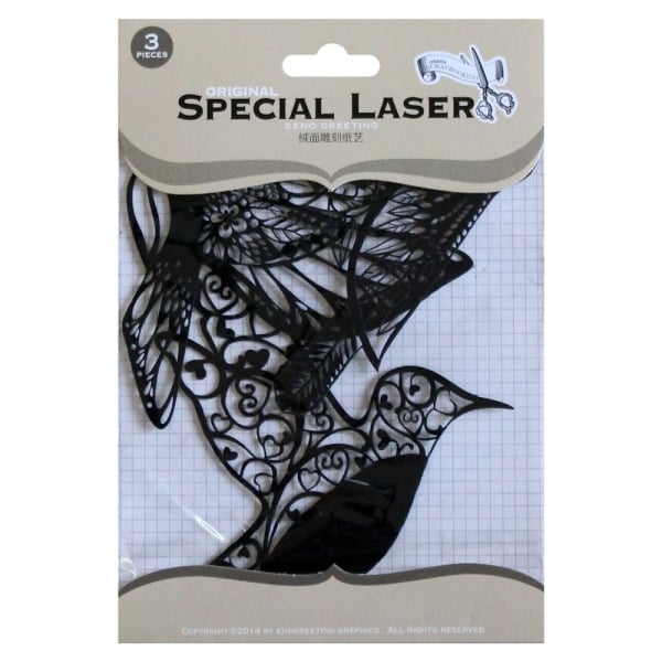 Original Special Laser Cuts by EnoGreeting (Set of 3 pcs) - Exotic Birds