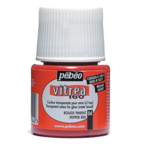 Pebeo Vitrea 160 Glossy Glass Paint 45ml Bottle - Pepper Red