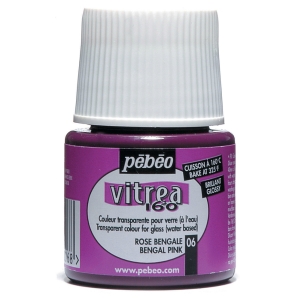 Pebeo Vitrea 160 Glossy Glass Paint 45ml Bottle - Bengal Pink