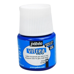 Pebeo Vitrea 160 Frosted Glass Paint 45ml Bottle - Azure