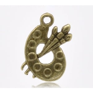 Paint Palette Metal Charms (Set of 10 pcs)