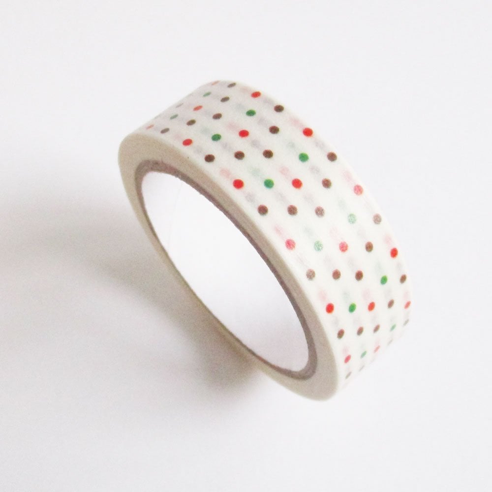Polka Dots - Colorful (Tiny) - Japanese Washi Tape cawt 107 colorful polka dots washi tape Polka Dots - Colorful (Tiny) - Japanese Washi Tape