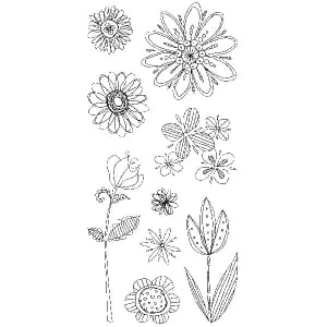 Inkadinkado Doodle Flowers Clear Stamp