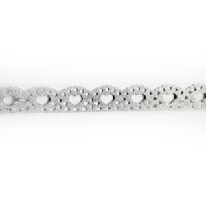 Decorative Glitter Tape - Heart (Silver)