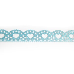 Decorative Glitter Tape - Hearts (Light Blue)