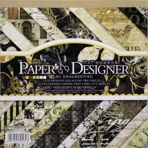 7x7 EnoGreeting Scrapbook paper pack - Retro - Brown (Set of 36 sheets and 4 die cuts)