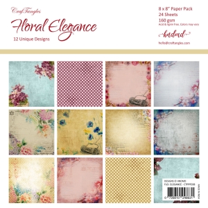 CrafTangles Scrapbook Paper Pack - Floral Elegance (8"x8")