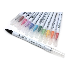 Kuretake Zig Clean color real brush pen marker - Set of 12