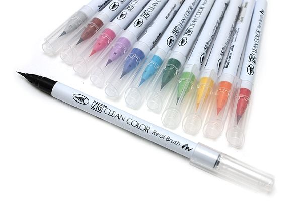 Kuretake Zig Clean color real brush pen marker - Set of 12