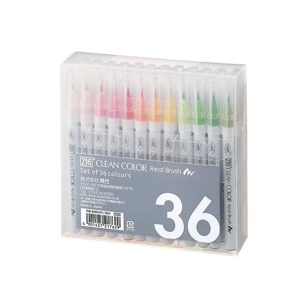 Kuretake Zig Clean color real brush pen marker - Set of 36