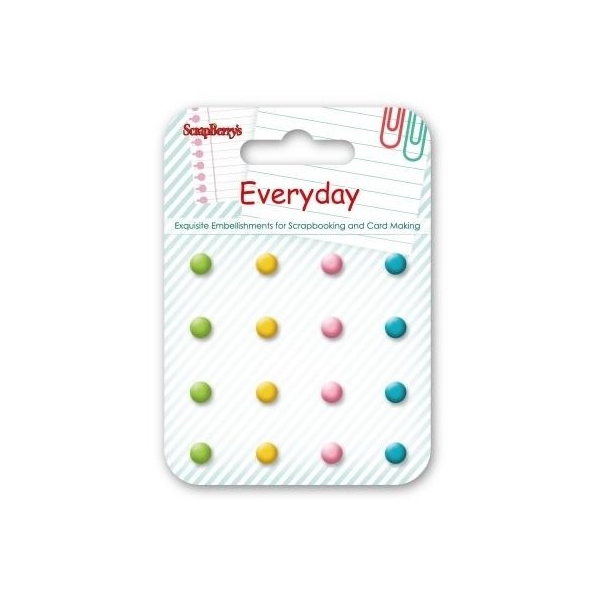 Scrapberrys 16 Enamel Brads - Everyday