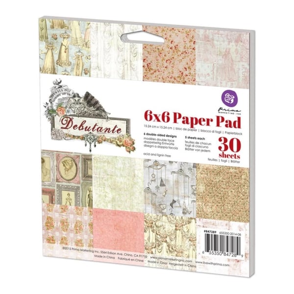 Prima - Debutante - 6x6 Paperpack (30 double sided sheets)