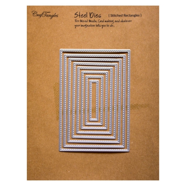 CrafTangles Steel Dies - Stitched Rectangles (Set of 8 dies)