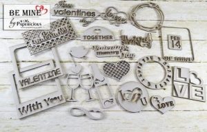 Papericious Themed Chipboard Elements - Be Mine