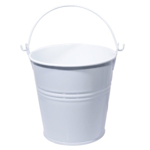 Mini Bucket with bail (3 by 2.2 inch) - White