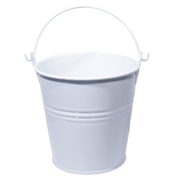 Mini Bucket with bail (3 by 2.2 inch) - White