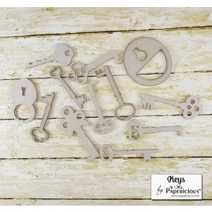 Papericious Collage Chipboard Elements - Keys
